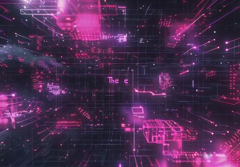 Obraz premium Visual representation of an abstract digital glitch art explosion 