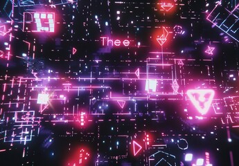 Obraz premium Visual representation of an abstract digital glitch art explosion 