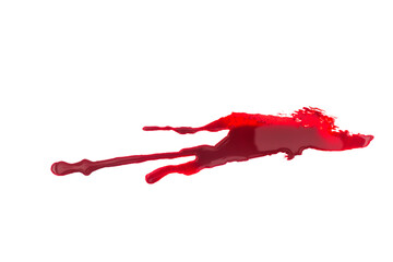 Red paint stroke texture Isolated on A Transparent Background