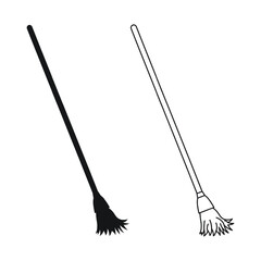 Broom silhouette, equipment for cleaning yards and premises