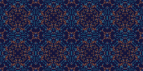 Vector cross stitch Boho background, Knitted ethnic pattern, Embroidery diagonal ethnic style,seamless pattern jacquard classic, Design for textile, fabric, cloth, wallpaper, sweater
