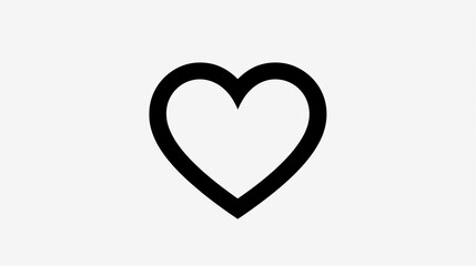 Minimalistic Black Heart Symbol on White Background

