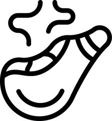 Simplistic digital illustration of a hot dog with steam lines, perfect for food themes