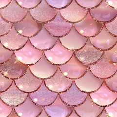 Pink Gold Mermaid Scales Texture with Glitter