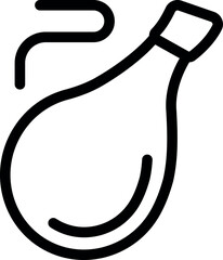 Simplified vector illustration of a hand grenade in a bold line art style