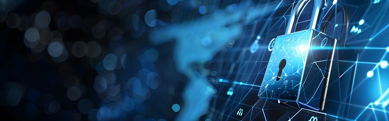 Big Data science analysis business technology concept on virtual screen secure data and cyber security