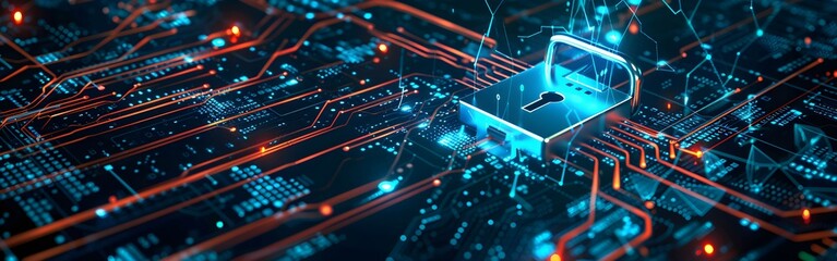 Big Data science analysis business technology concept on virtual screen secure data and cyber security