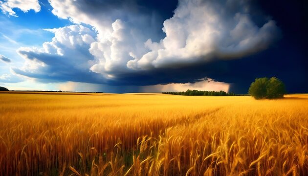 Landschaft Bald regnet es. Hintergrund f&uuml;r das Design 1.