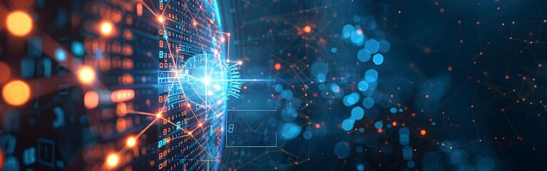 Obraz premium Big Data science analysis business technology concept on virtual screen secure data and cyber security
