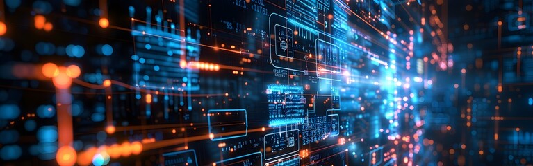 Big Data science analysis business technology concept on virtual screen.