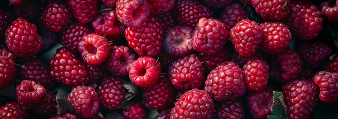 Fresh Raspberries Background, Juicy and Vibrant, Red Berries, Natural and Organic

