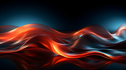 Red luminous neon light waves, A Vibrant Display of Dynamic Energy