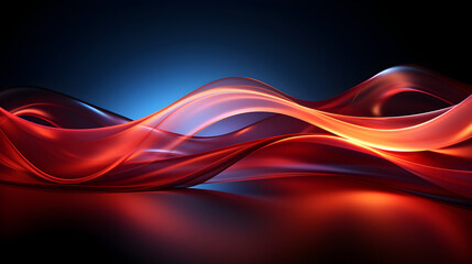 Red luminous neon light waves, A Vibrant Display of Dynamic Energy