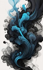 blue dragon on black background