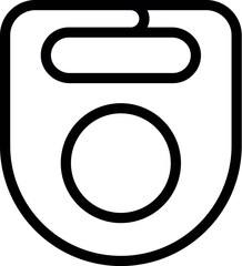 Simplified black line icon of an apron suitable for culinary themes, isolated on a white background