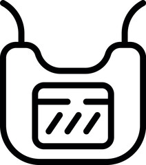 Minimalistic line icon of a chef's apron, ideal for kitchenware graphics