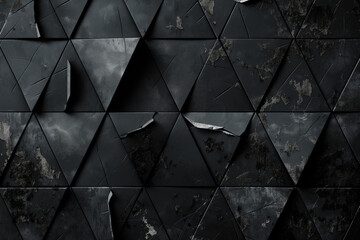 black and white abstract background, Immerse yourself in the captivating allure of abstraction with an intriguing black triangle background infused with a grunge texture
