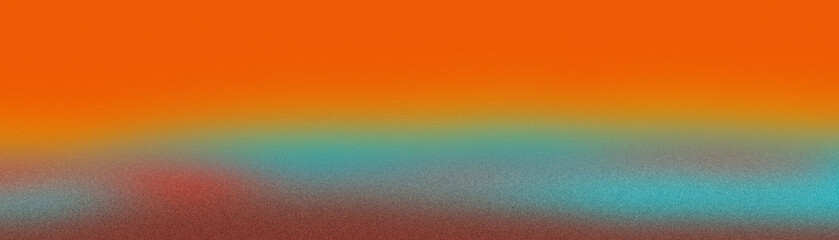 abstract noisy blurry gradient background with grain texture multicolor blue, turquoise and orange vintage retro © katarzyna