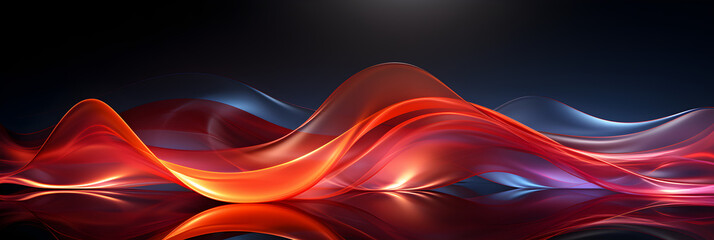 Red luminous neon light waves, A Vibrant Display of Dynamic Energy