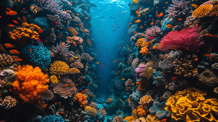 Vibrant underwater life in the Red Sea coral reef