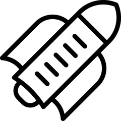 Simplified vector illustration of a space rocket icon on a white background