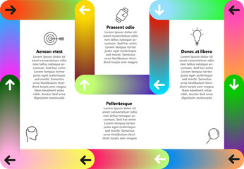 Presentation Colorful infographics with line icons - vector