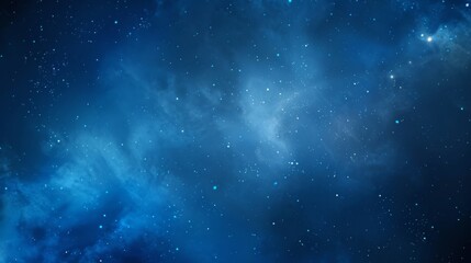 Minimalist design with Blue Sky, Elation, Nugget, and Celestial theme, accented by digital particles. Ideal for scientific conference posters with ample negative space.