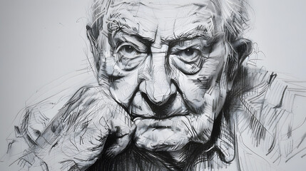 Pencil sketch of George Soros