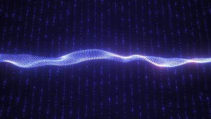 Cybernetic background with a wave of technology in high quality