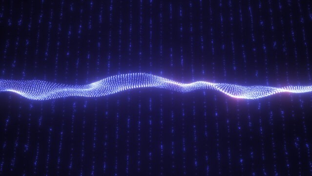 Cybernetic background with a wave of technology in high quality