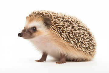 Fototapeta premium Hedgehog over isolated white background. Animal