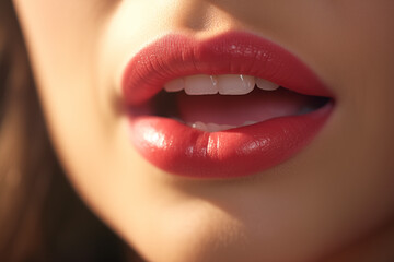 Fototapeta premium detail photograph of a mouth in macro