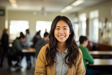 Obraz premium young student woman in a class at school
