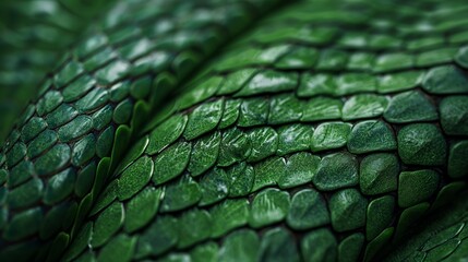 Green snakeskin pattern background, wild animal