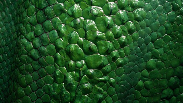 Green snakeskin pattern background, wild animal