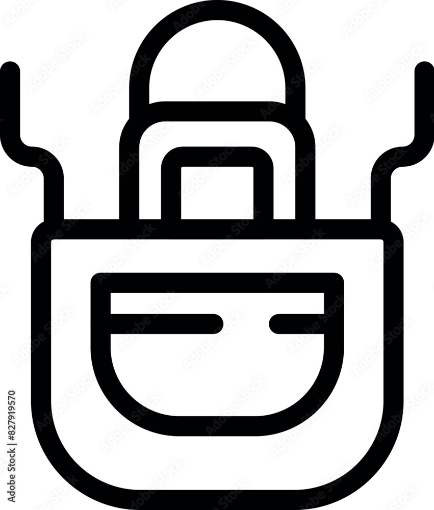 Wall mural simplified line art of a backpack icon, ideal for educational or travel designs