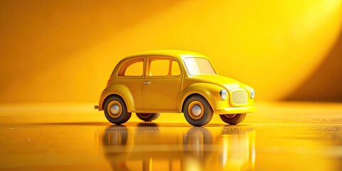 Vibrant yellow toy car in a yellow setting, representing childhood joy and exploration