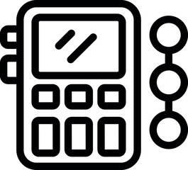 Black and white vector icon of a card payment machine with keypad and card slots