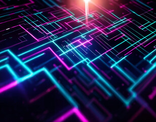Obraz premium Digital backdrop for data, AI, technology, audio, and visuals, generative AI