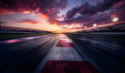 An empty auto racing track