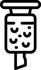 Minimalist flat design intravenous drip icon illustration with vector art. Depicting medical health care treatment in hospital setting. Isolated on a clear background