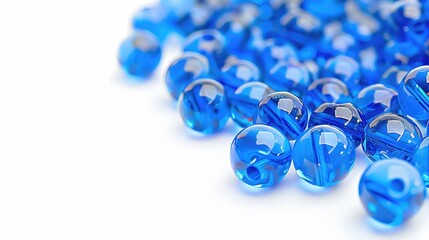 Blue Tropical Beads on a White Background