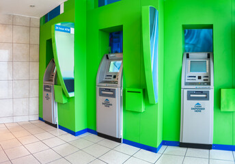 24 hour ATM machine, in an enclosed area in a shopping mall