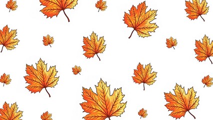 Autumn maple leaves on a white background. Perfect for autumn holidays and events, advertising campaigns, school and educational projects related to the beginning of the school year.  Copy space 