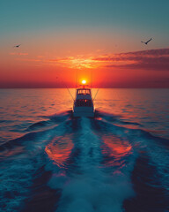 boat in the sunset