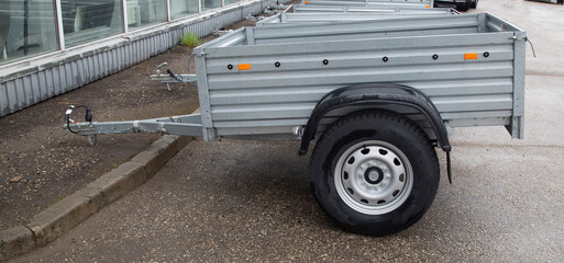 Open road trailer. Shop selling car trailers.