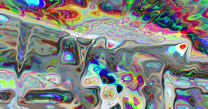 Vibrant abstract image with swirling, multicolored patterns and distorted shapes, creating a dynamic, psychedelic visual experience 4k DCi footage - unique