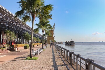 Estação das Docas, área para lazer, gastronomia, eventos e cultura, cidade de Belém, capital do estado do Pará, amazônia brasileira