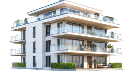 Holiday appartment isolated on white created with Generative AI