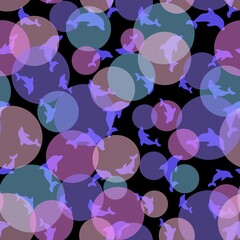 Summer cartoon print animals seamless dolphin pattern for wrapping paper